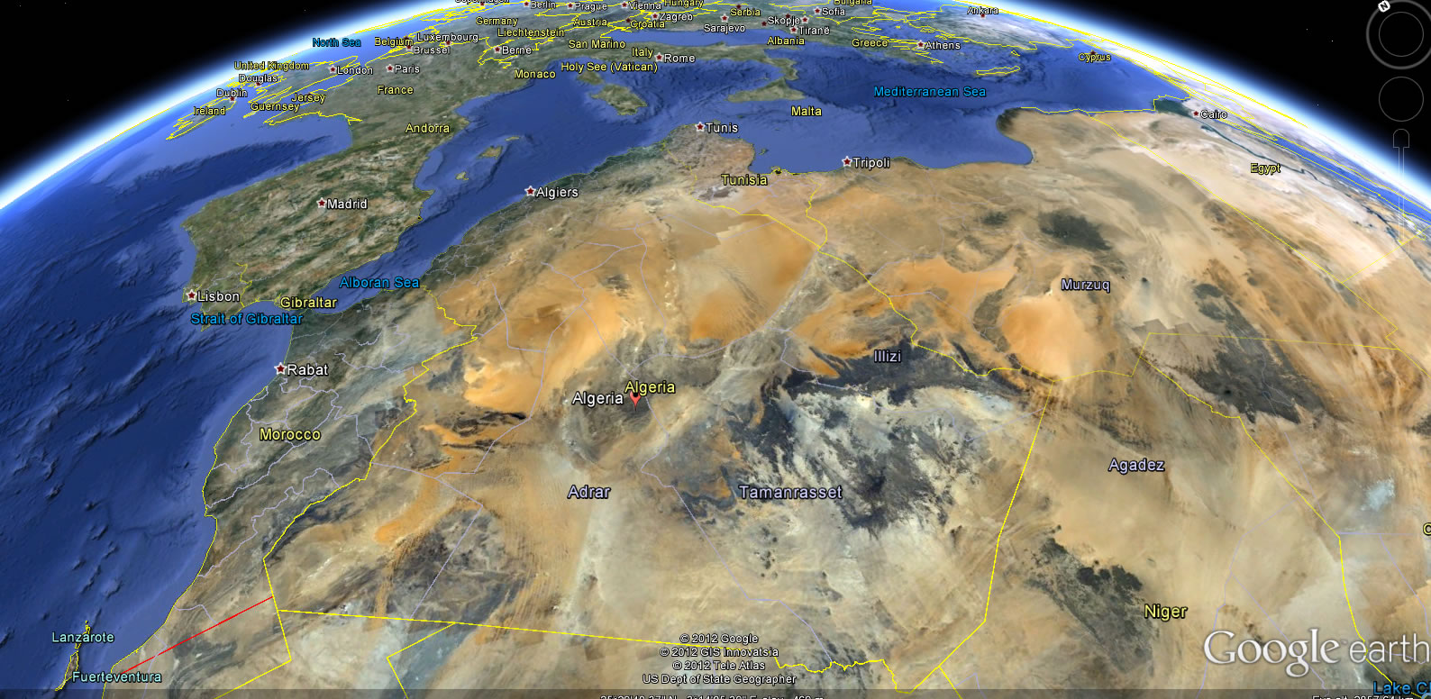algerie terre carte